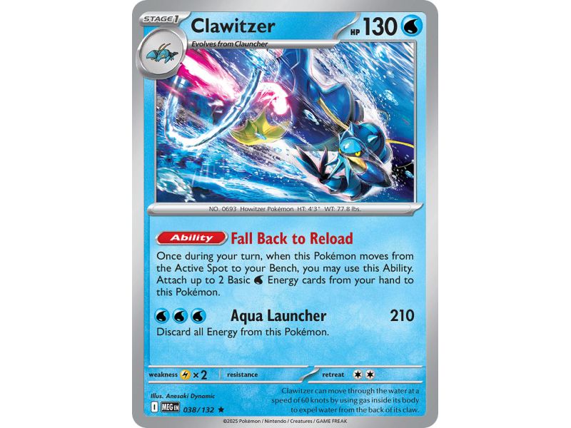 Clawitzer (Rare Holofoil) – ME01 Mega Evolution | Carta POKEMON en México