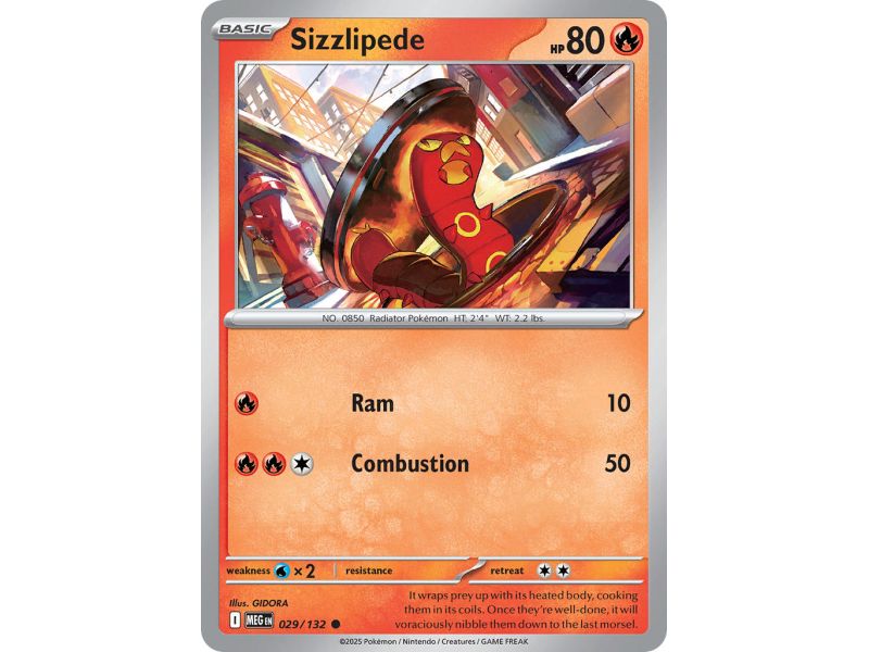 Sizzlipede (Common/Reverse Holofoil) – ME01 Mega Evolution | Carta POKEMON en México
