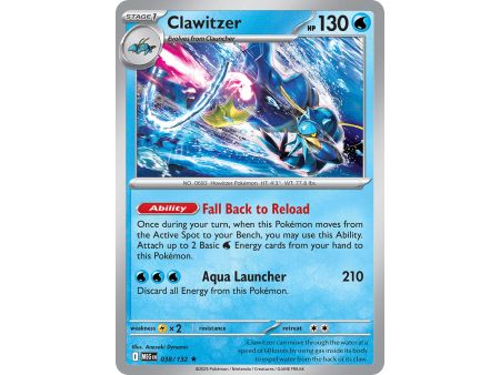 Clawitzer (Rare/Reverse Holofoil) – ME01 Mega Evolution | Carta POKEMON en México