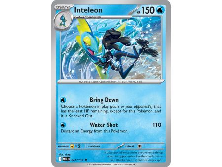 Inteleon (Uncommon/Reverse Holofoil) – ME01 Mega Evolution | Carta POKEMON en México