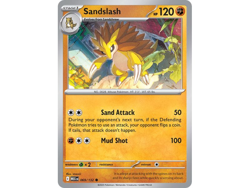 Sandslash (Common/Reverse Holofoil) – ME01 Mega Evolution | Carta POKEMON en México