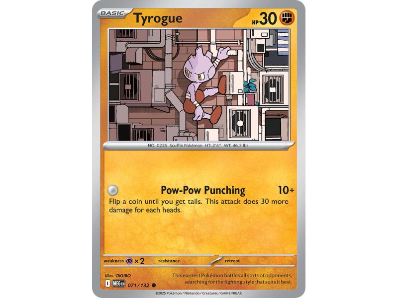 Tyrogue (Common/Reverse Holofoil) – ME01 Mega Evolution | Carta POKEMON en México