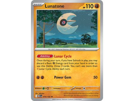 Lunatone (Rare/Reverse Holofoil) – ME01 Mega Evolution | Carta POKEMON en México