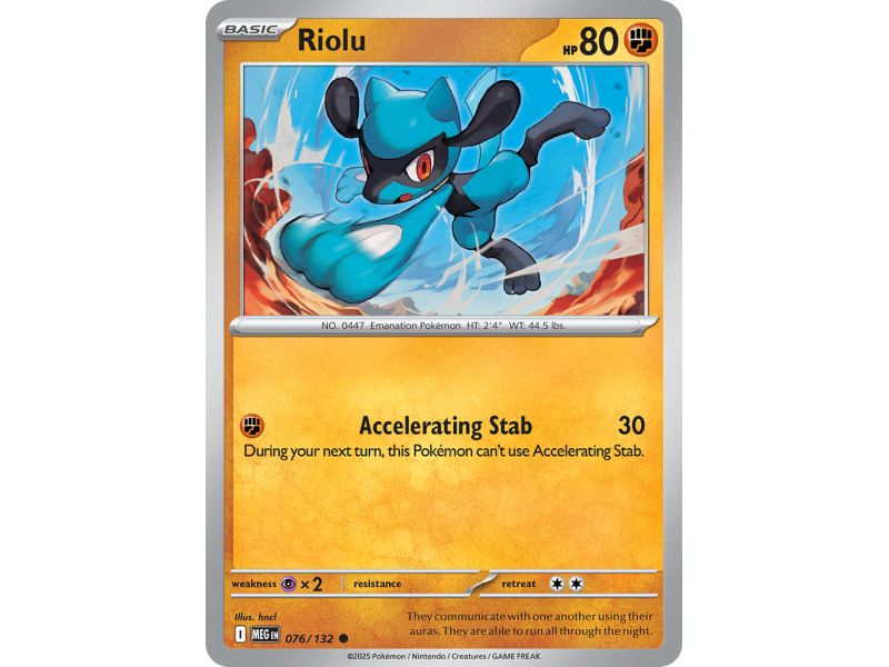 Riolu (Common/Reverse Holofoil) – ME01 Mega Evolution | Carta POKEMON en México
