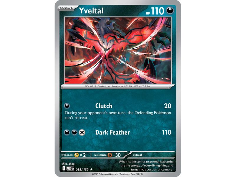 Yveltal (Rare/Reverse Holofoil) – ME01 Mega Evolution | Carta POKEMON en México