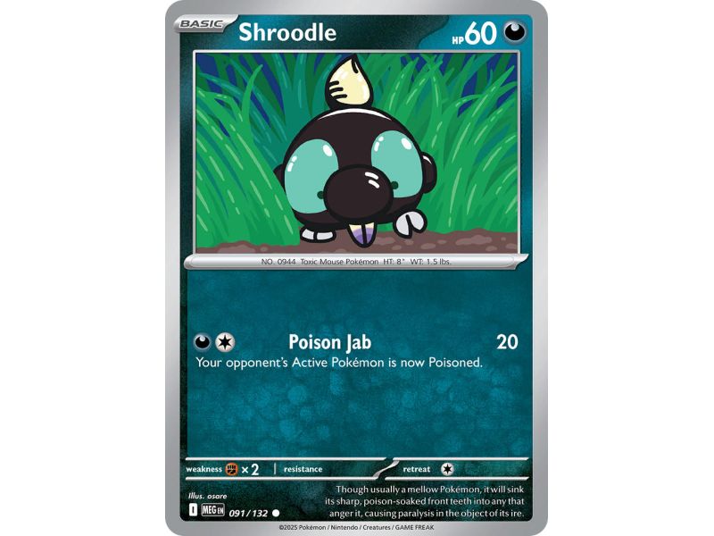 Shroodle (Common/Reverse Holofoil) – ME01 Mega Evolution | Carta POKEMON en México
