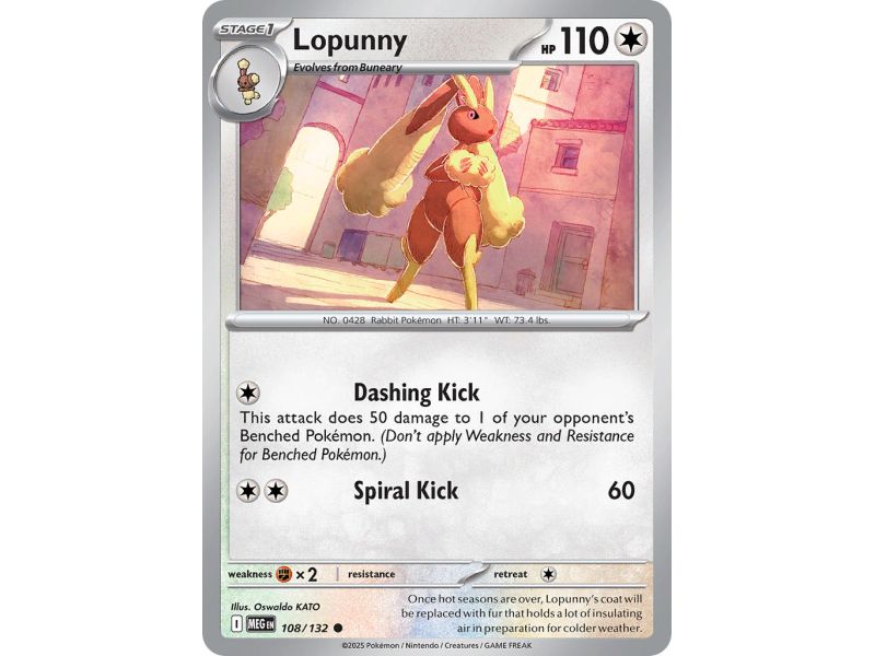 Lopunny (Common/Reverse Holofoil) – ME01 Mega Evolution | Carta POKEMON en México