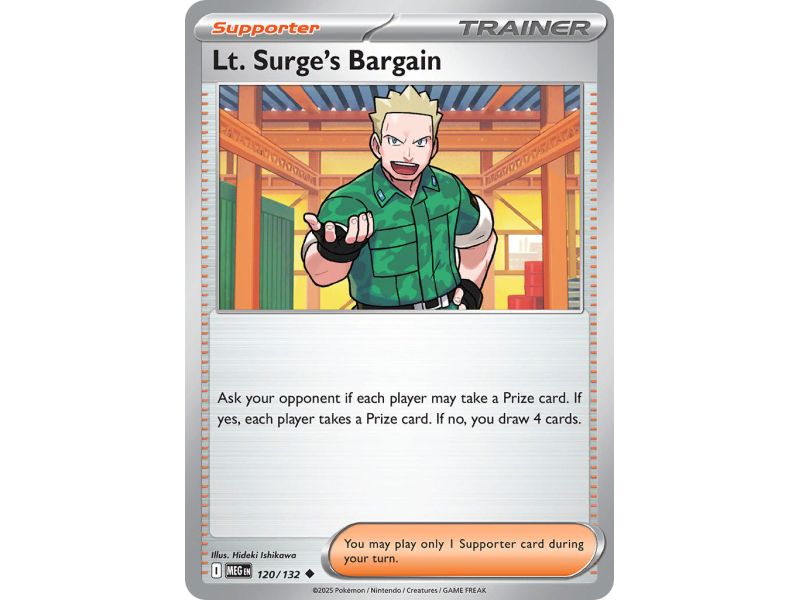 Lt. Surge's Bargain (Uncommon/Reverse Holofoil) – ME01 Mega Evolution | Carta POKEMON en México