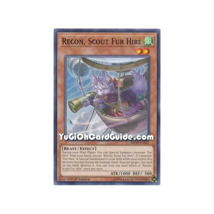 Recon, Scout Fur Hire (Common) – 2019 Gold Sarcophagus Mega Pack | Carta YUGIOH en México