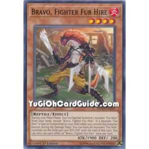 Bravo, Fighter Fur Hire (Common) – 2019 Gold Sarcophagus Mega Pack | Carta YUGIOH en México