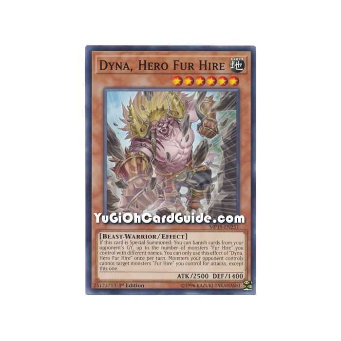 Dyna, Hero Fur Hire (Common) – 2019 Gold Sarcophagus Mega Pack | Carta YUGIOH en México