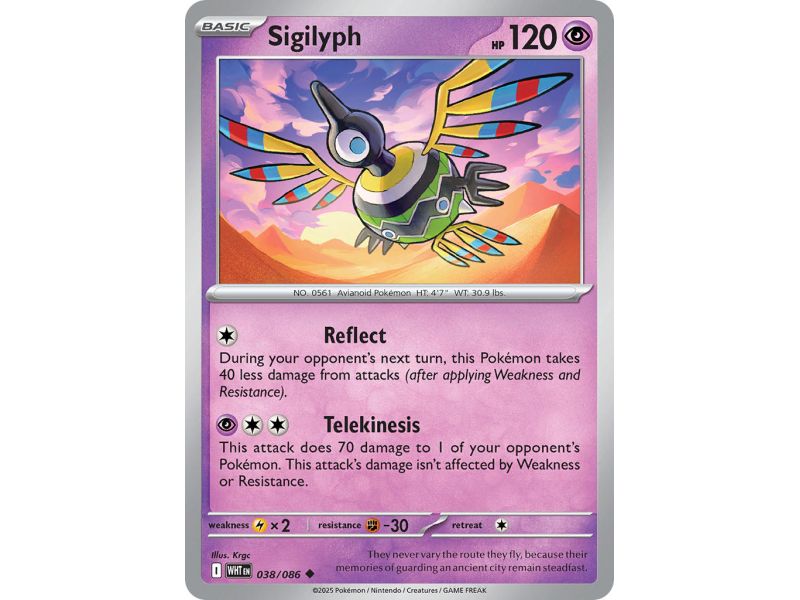 Sigilyph (Uncommon/Reverse Holofoil) – SV10.5 White Flare | Carta POKEMON en México