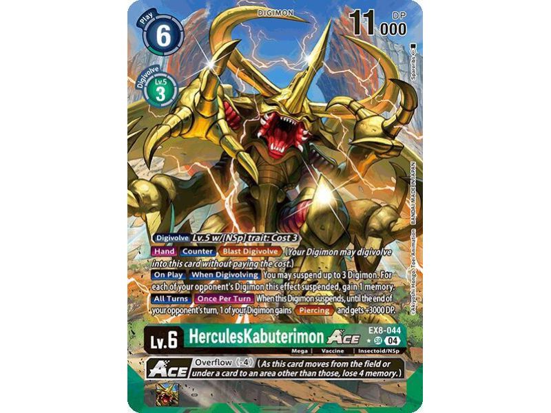 HerculesKabuterimon ACE (Super Rare) – EX08 Chain of Liberation | Carta DIGIMON en México