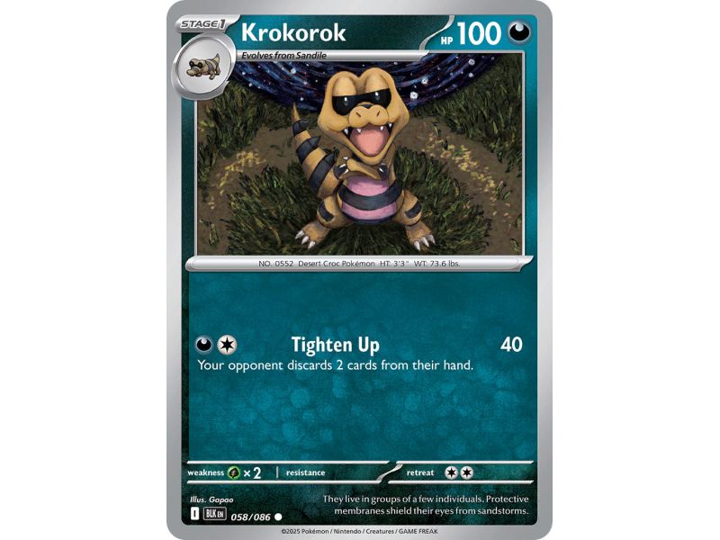 Krokorok (Common) – Black Bolt SV10.5 | Carta POKEMON en México