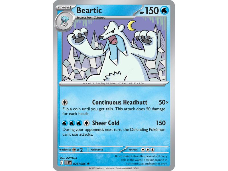 Beartic (Rare/Reverse Holofoil) – Black Bolt SV10.5 | Carta POKEMON en México