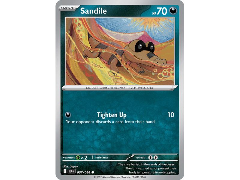 Sandile (Common/Reverse Holofoil) – Black Bolt SV10.5 | Carta POKEMON en México