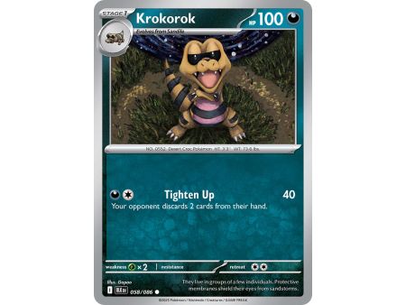 Krokorok (Common/Reverse Holofoil) – Black Bolt SV10.5 | Carta POKEMON en México