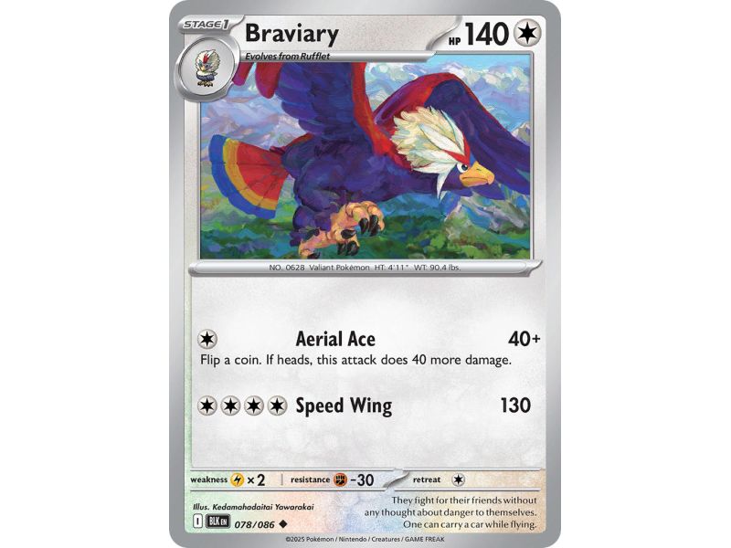 Braviary (Uncommon/Reverse Holofoil) – Black Bolt SV10.5 | Carta POKEMON en México