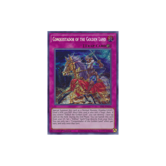 Conquistador of the Golden Land (Secret Rare) – Secret Slayers | Carta YUGIOH en México