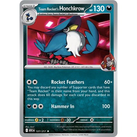 Team Rocket's Honchkrow (Rare Holofoil)
