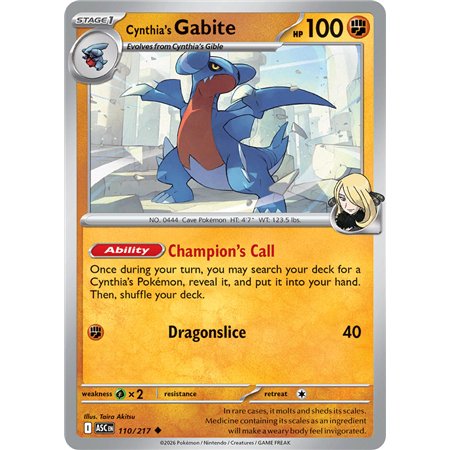 Cynthia's Gabite  (Uncommon/Reverse Holofoil)