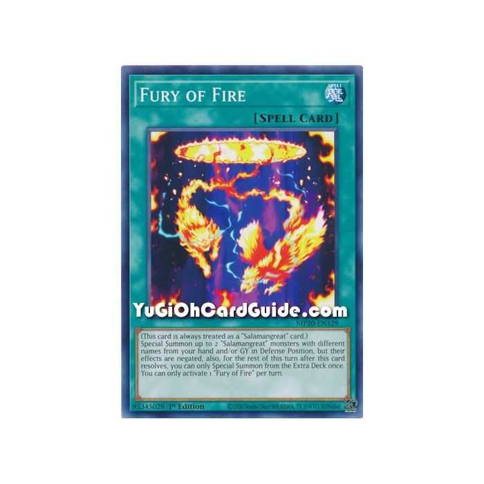 Fury of Fire (Common) – 2020 Tin of Lost Memories | Carta YUGIOH en México