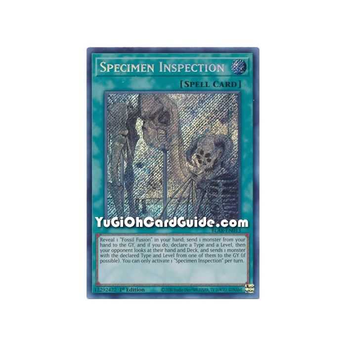 Specimen Inspection (Secret Rare) – Battles of Legend Armageddon | Carta YUGIOH en México