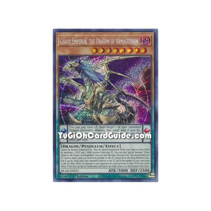 Chaos Emperor, the Dragon of Armageddon (Secret Rare) – Battles of Legend Armageddon | Carta YUGIOH en México