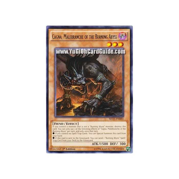Cagna, Malebranche of the Burning Abyss (Rare) – Secrets of Eternity | Carta YUGIOH en México