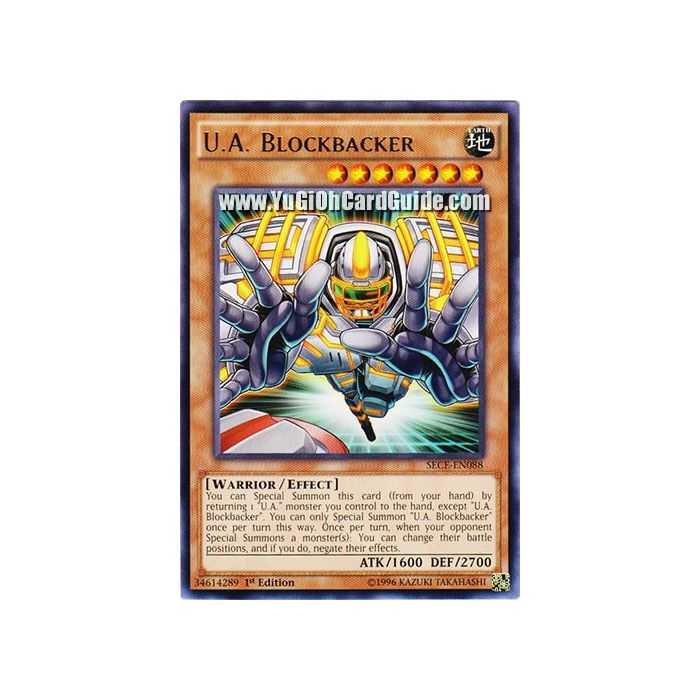 U.A. Blockbacker (Rare) – Secrets of Eternity | Carta YUGIOH en México