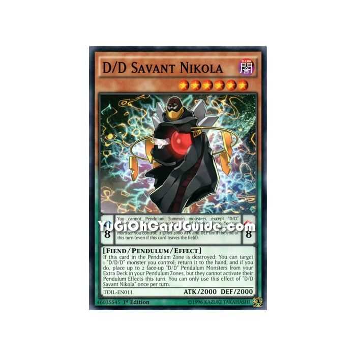 D/D Savant Nikola (Common) – The Dark Illusion | Carta YUGIOH en México