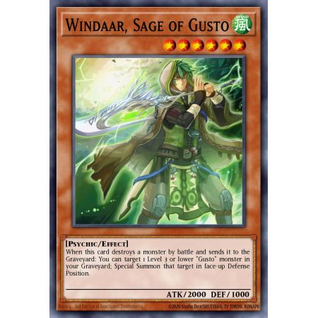 Windaar, Sage of Gusto (Duel Terminal Rare Parallel Rare)