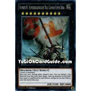 Number 81: Superdreadnought Rail Cannon Super Dora (Super Rare) – The Dark Illusion | Carta YUGIOH en México