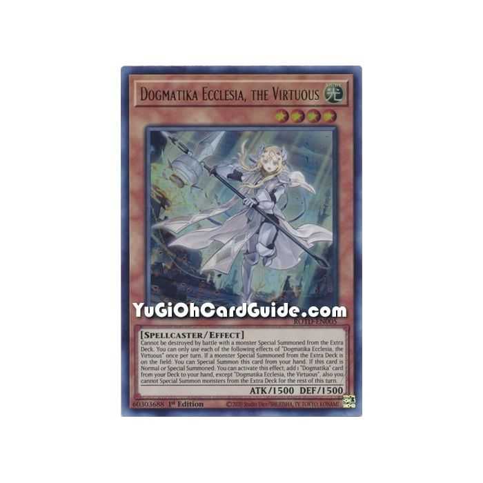 Dogmatika Ecclesia, the Virtuous (Ultra Rare) – Rise of the Duelist | Carta YUGIOH en México