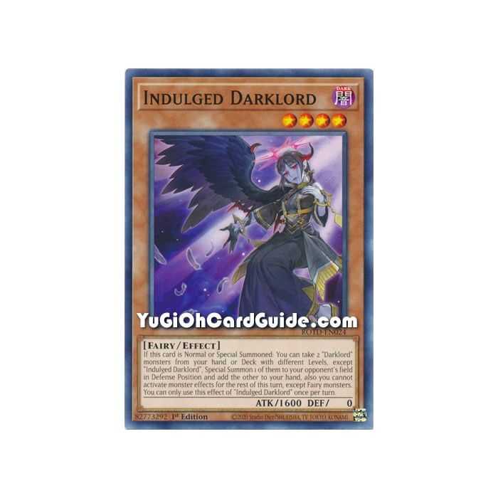 Indulged Darklord (Common) – Rise of the Duelist | Carta YUGIOH en México