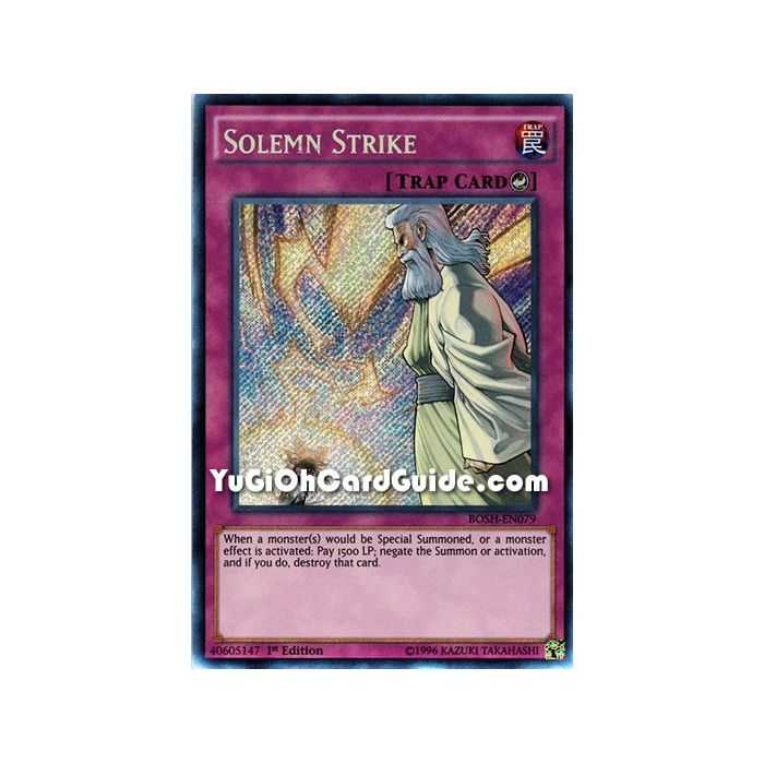 Solemn Strike (Secret Rare) – Breakers of Shadow | Carta YUGIOH en México