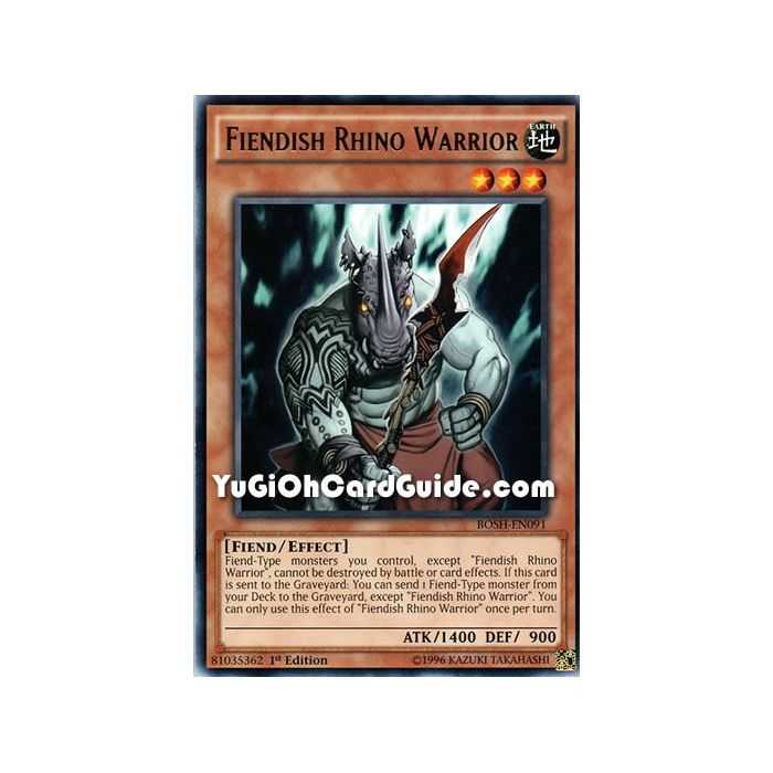 Fiendish Rhino Warrior (Rare) – Breakers of Shadow | Carta YUGIOH en México
