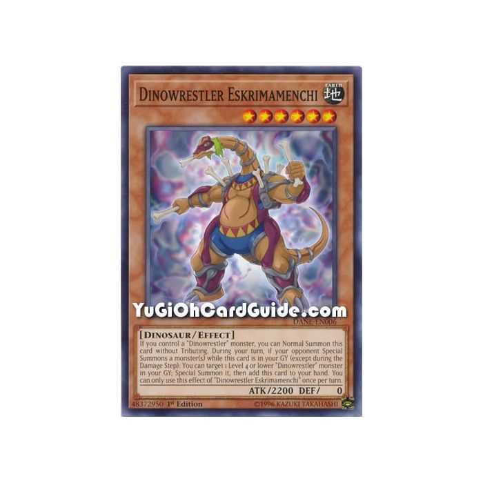 Dinowrestler Eskrimamenchi (Common) – Dark Neostorm | Carta YUGIOH en México