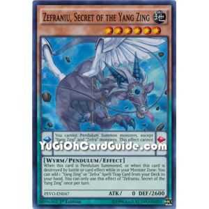 Zefraniu, Secret of the Yang Zing (Super Rare) – Pendulum Evolution | Carta YUGIOH en México
