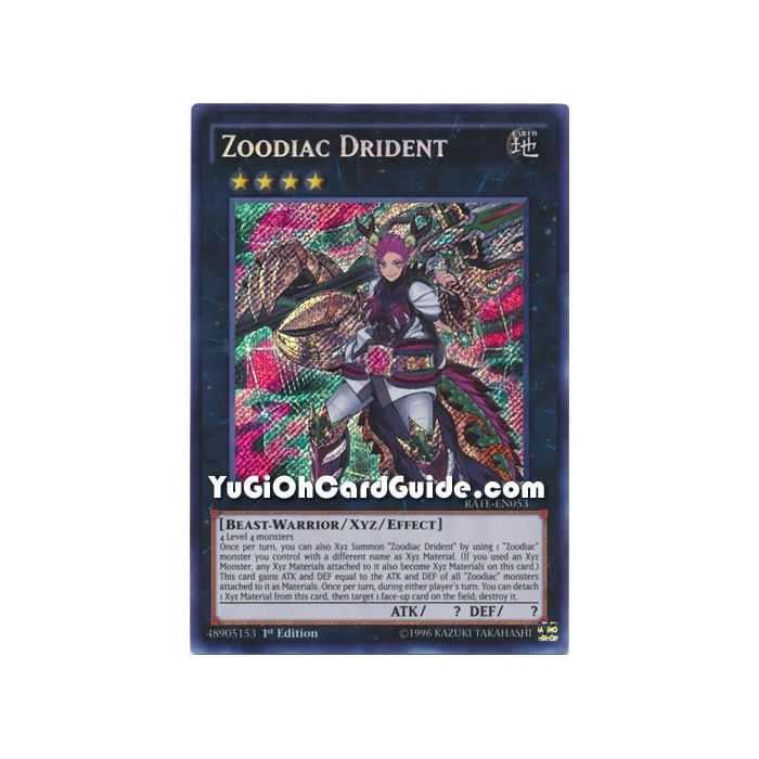 Zoodiac Drident (Secret Rare) – Raging Tempest | Carta YUGIOH en México