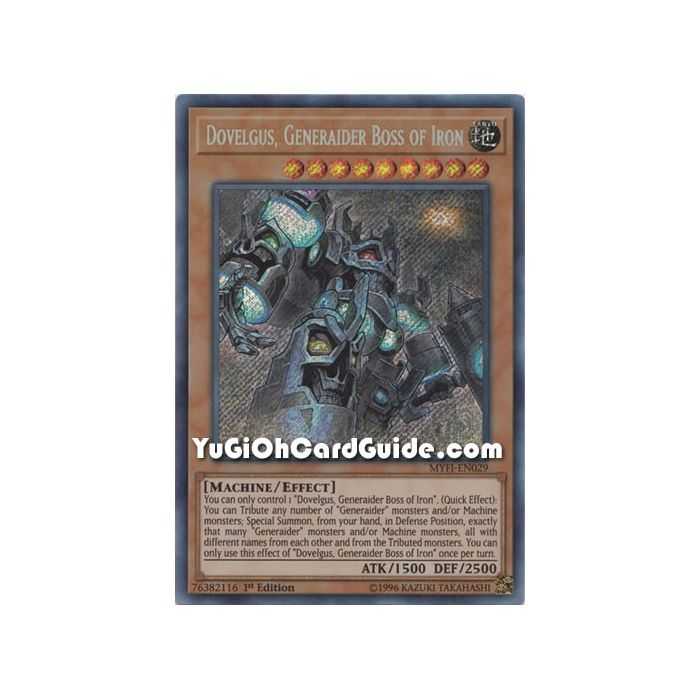 Dovelgus, Generaider Boss of Iron (Secret Rare) – Mystic Fighters | Carta YUGIOH en México