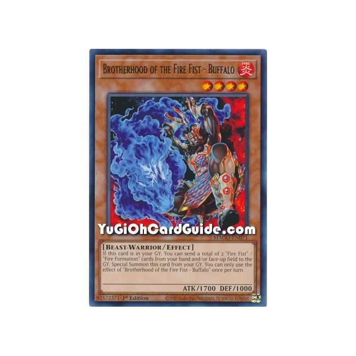 Brotherhood of the Fire Fist - Buffalo (Rare) – Maximum Gold | Carta YUGIOH en México