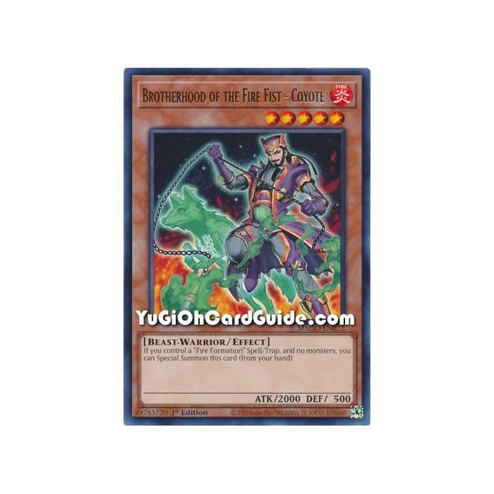Brotherhood of the Fire Fist - Coyote (Rare) – Maximum Gold | Carta YUGIOH en México