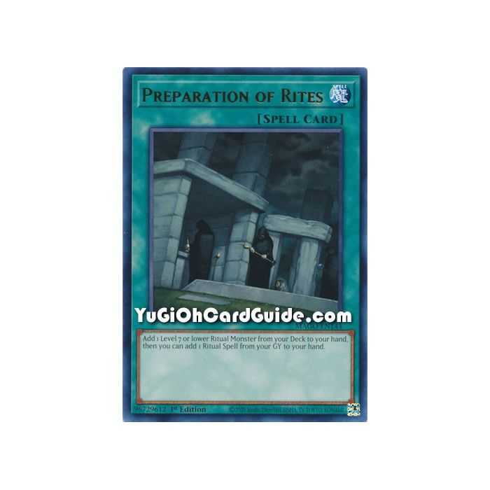 Preparation of Rites (Rare) – Maximum Gold | Carta YUGIOH en México
