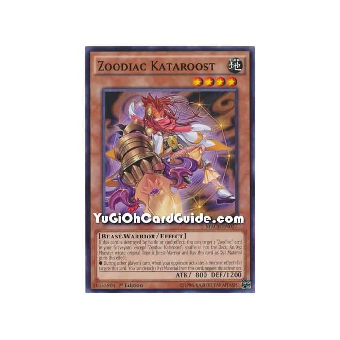 Zoodiac Kataroost (Common) – Maximum Crisis | Carta YUGIOH en México