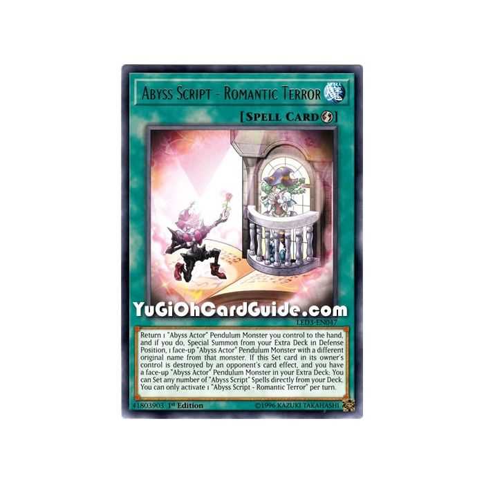 Abyss Script - Romantic Terror (Rare) – Legendary Duelist White Dragon Abyss | Carta YUGIOH en México