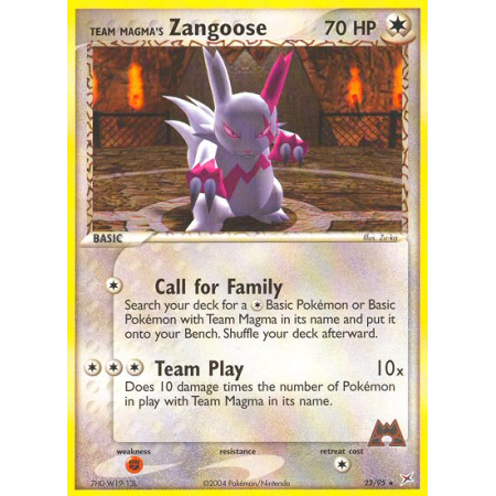 Team Magma's Zangoose (Reverse Holo)