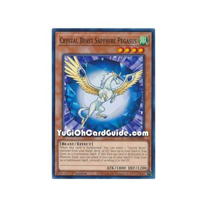 Crystal Beast Sapphire Pegasus (Common) – Legendary Duelist Season 1 | Carta YUGIOH en México