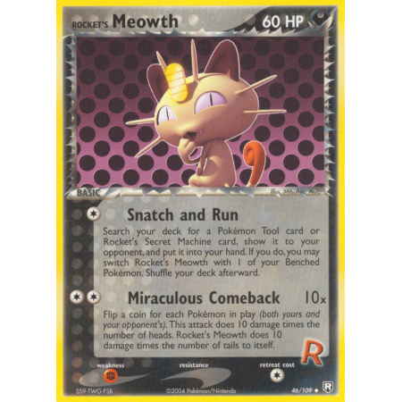 Rocket's Meowth (Reverse Holo)