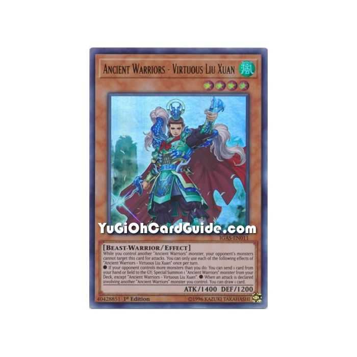 Ancient Warriors - Virtuous Liu Xuan (Ultra Rare) – Ignition Assault | Carta YUGIOH en México